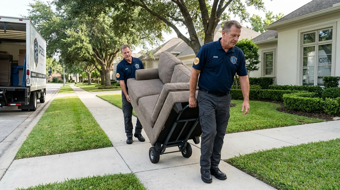 Local residential moving crew loading furniture in Millbrae, CA